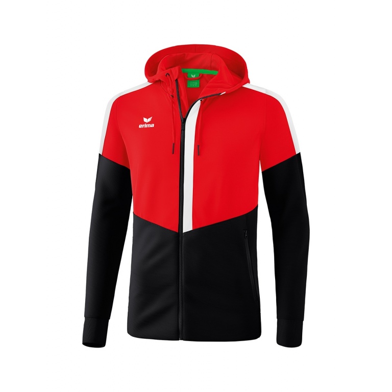 Erima Trainingsjacke Squad mit Kapuze rot/schwarz/weiss Herren